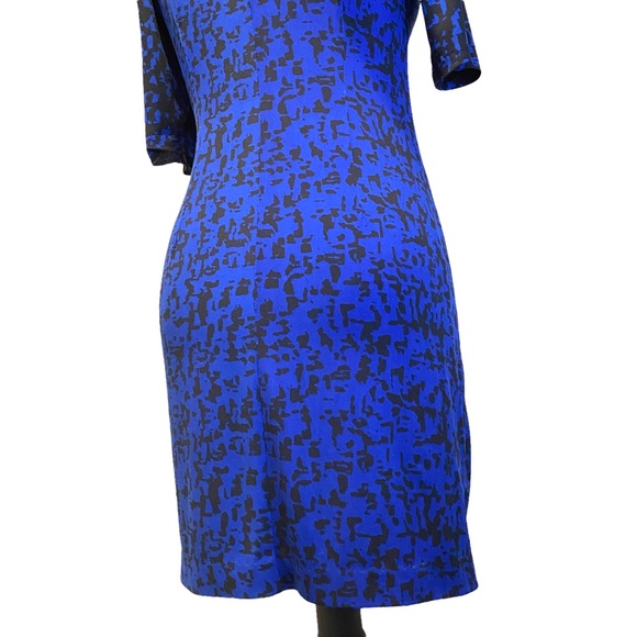 Taylor Blue Black Abstract Sheath Dress Size 2 - Picture 8 of 16